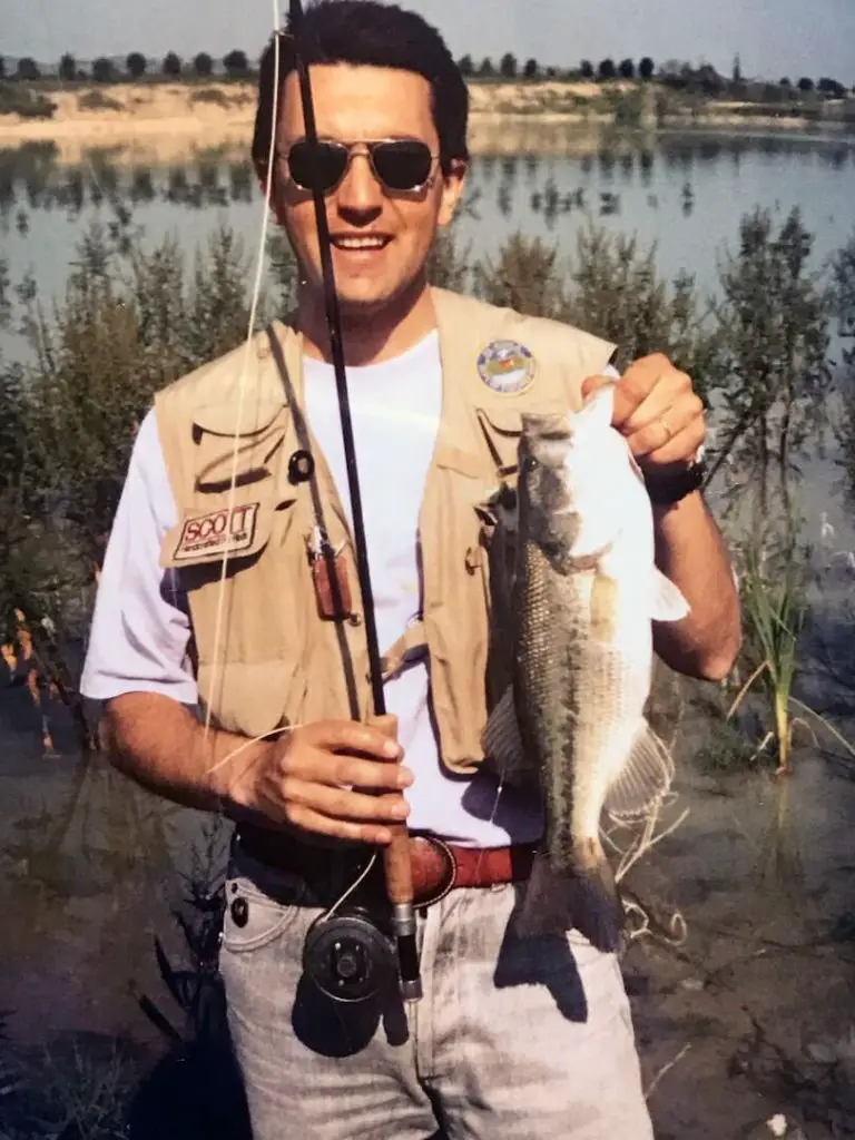 Fabrizio Gajardoni with bass in 1987