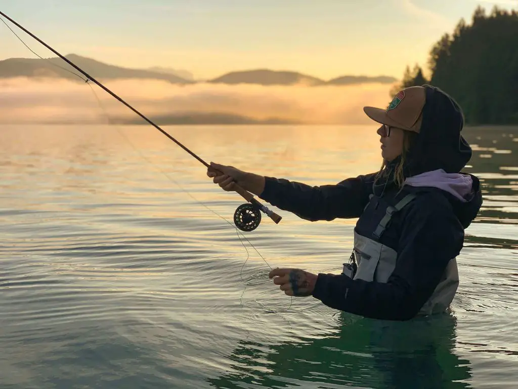 Casting at sunset - lake trout fishing