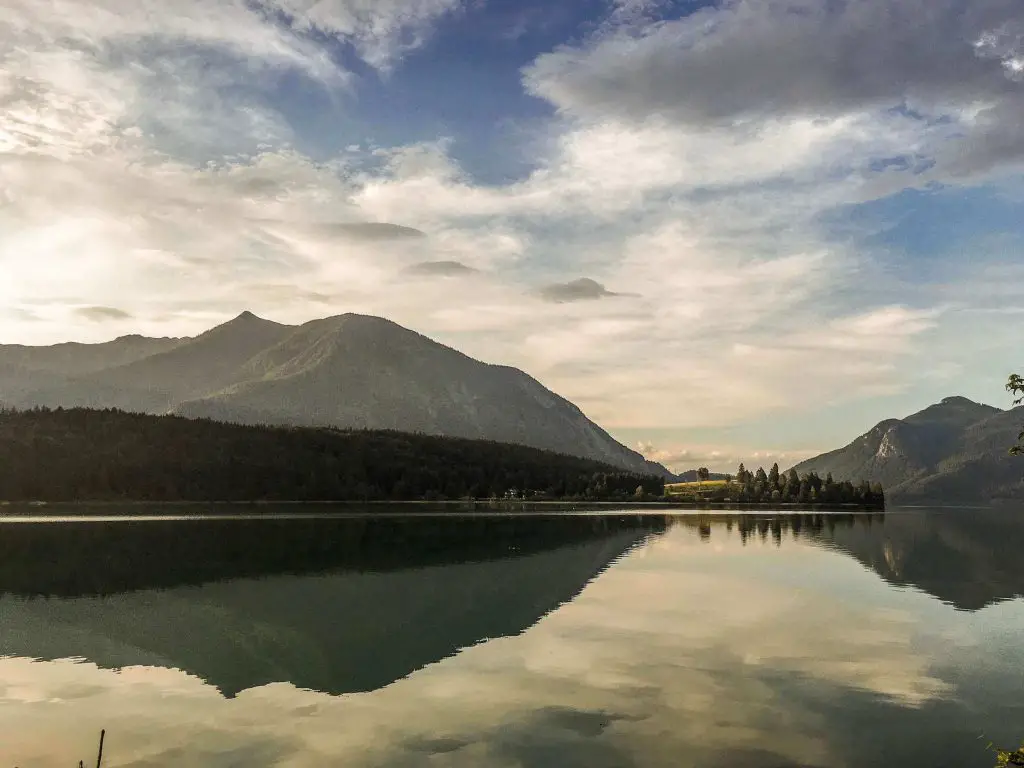 Walchensee at sunset