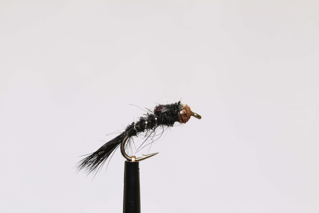 Small stream fly fishing tungsten copper Hare's Ear black