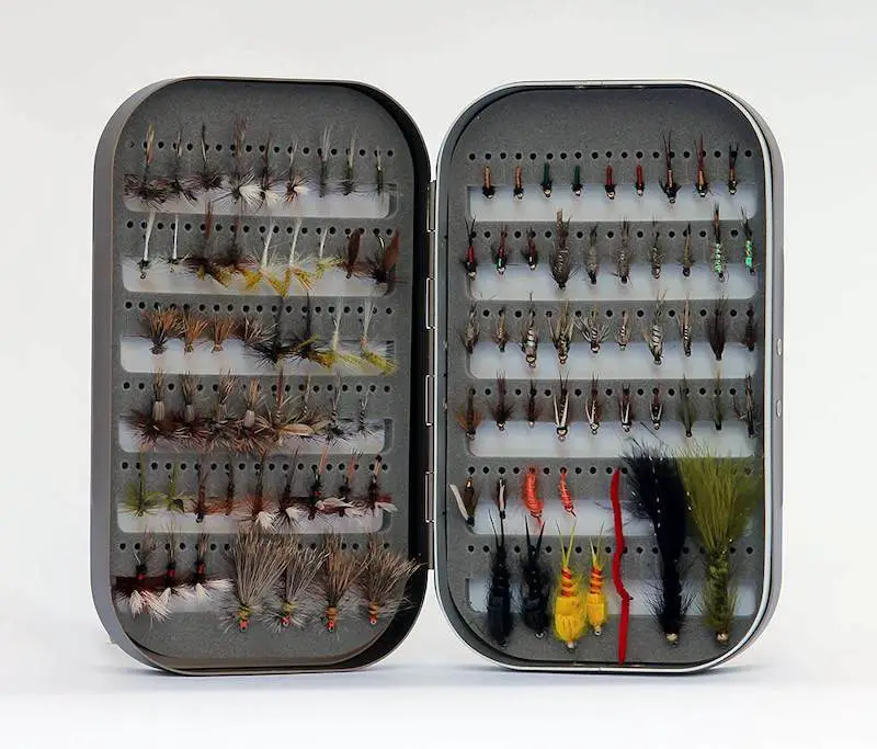 Barnsley Fly Box + 100 Assorted Fly Fishing Fly Kit