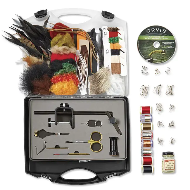 Excellent Combo for Fly Tying Aventik Riverruns Fly Tying Kit Fly Tying Vise with 1 Steamer Box and 1 Pocket Fly Box 