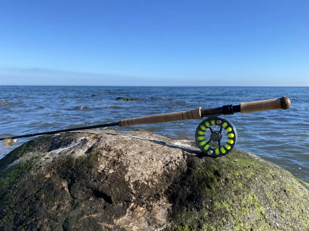 OPST Micro Skagit Fly Rod on rock