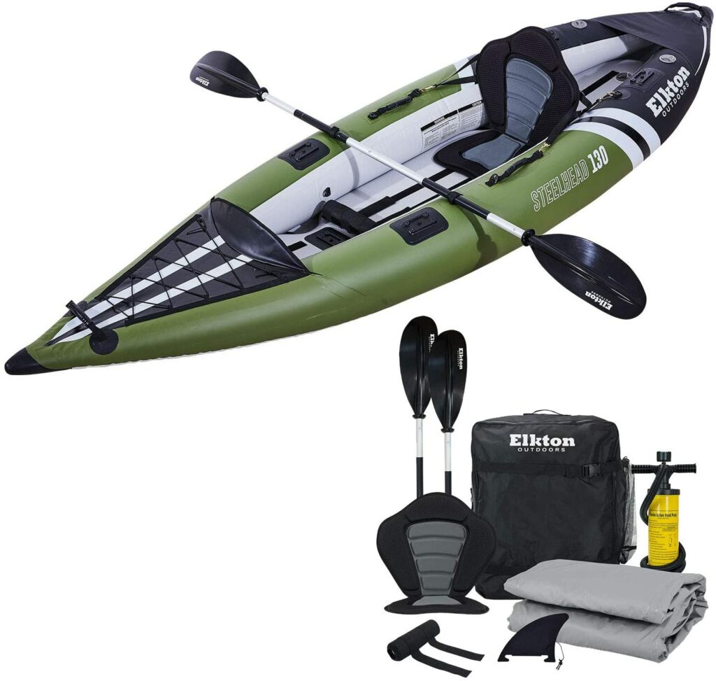 Elkton Outdoors Steelhead Inflatable Fishing Kayak