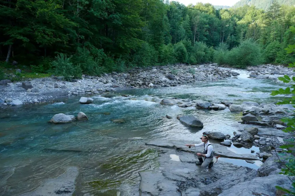 fly fisherman on the Bregenzer Ache, Austria