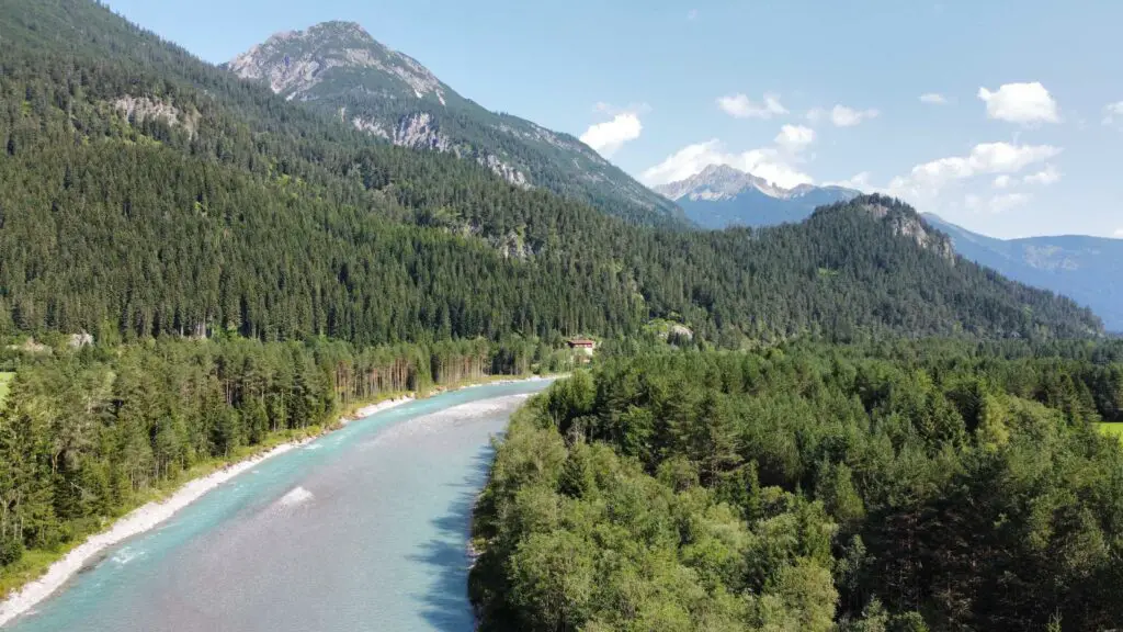 river Lech from the air