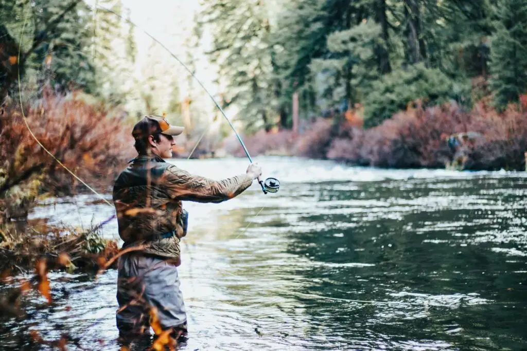 Fly fisherman in a river Fishing