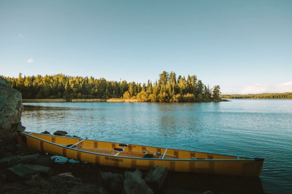 Canoe at a lake