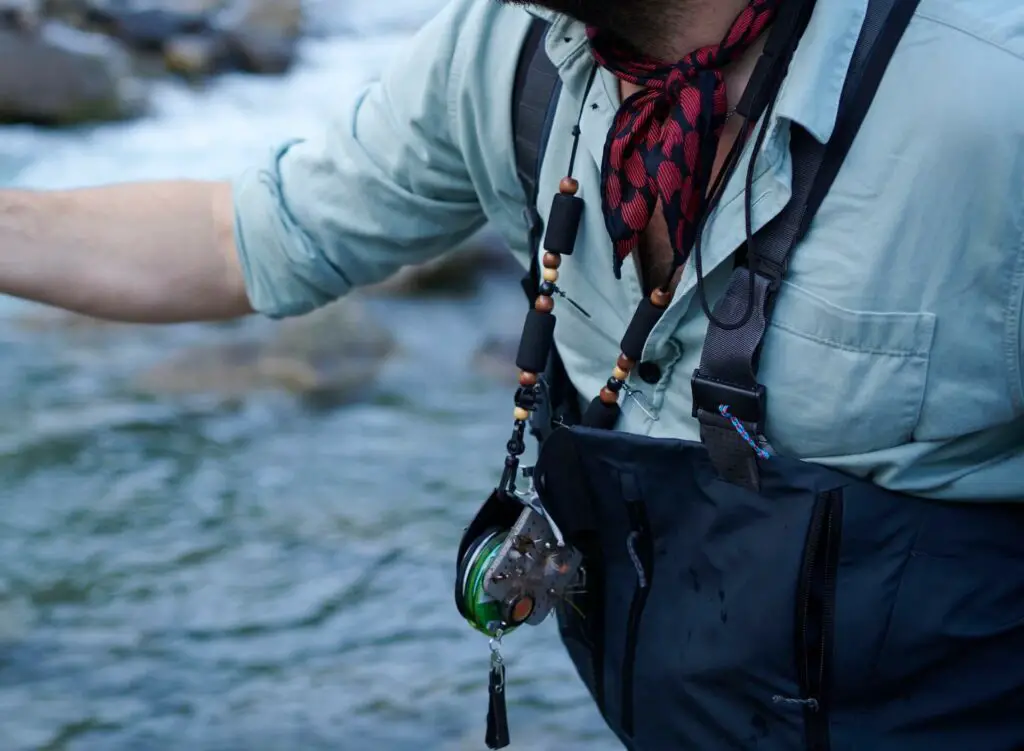 Fly Fishing Lanyard over waders