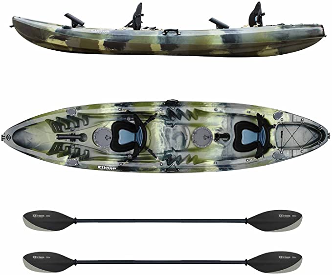 Elkton Outdoors Hard Shell Fishing Tandem Kayak. One of the best tandem fishing kayaks