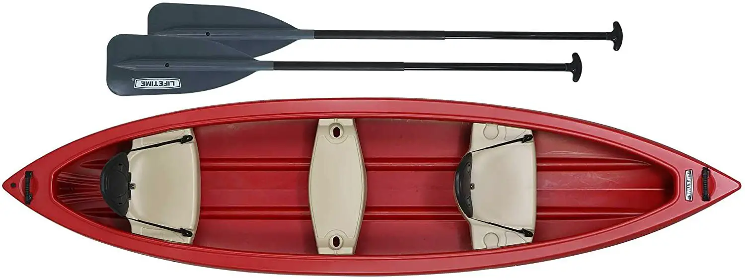 Lifetime Kodiak Canoe with 2 Paddles, Red, 13'