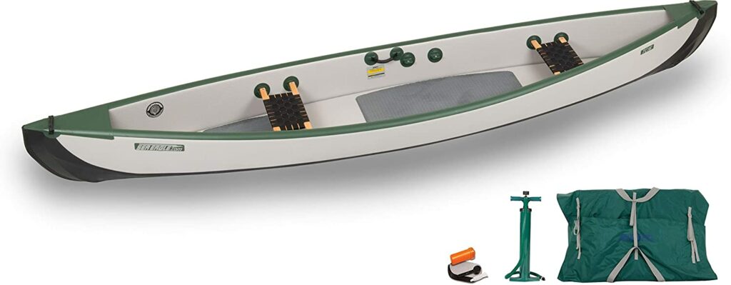 Sea Eagle TC16 Inflatable Travel Canoe Basic Package with Web Seats