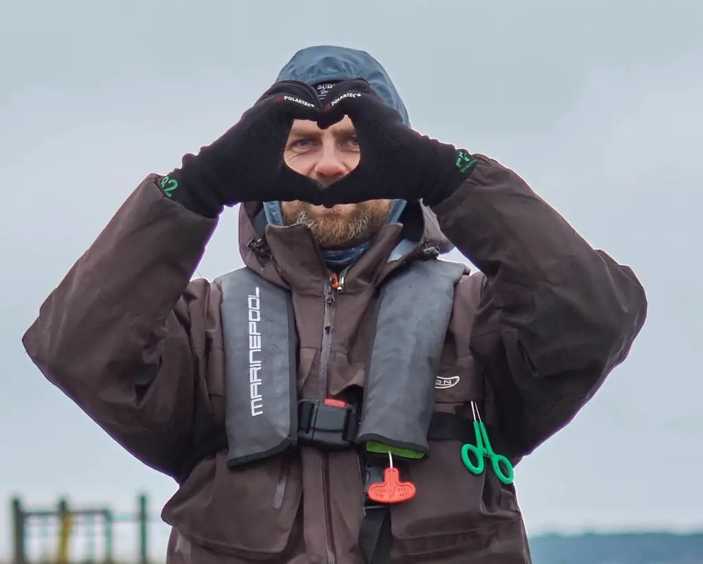 Fly fisherman in the Baltic Sea