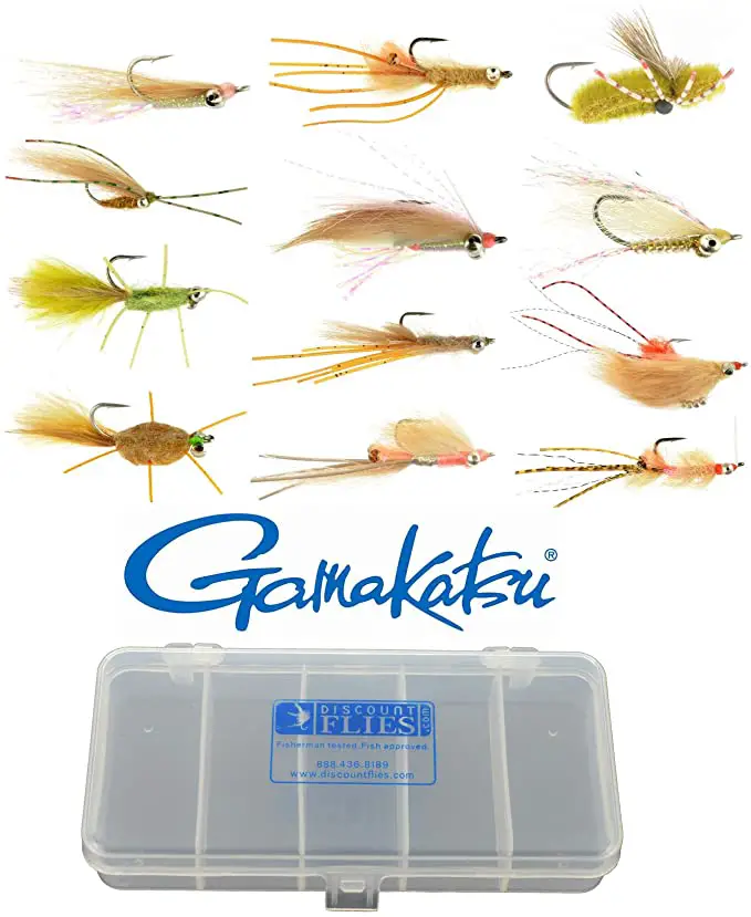 12 Piece Bonefish and Permit Fly Collection + Fly Box