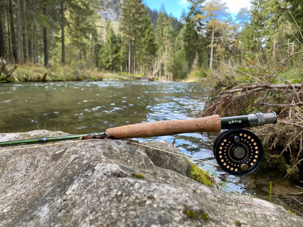 4 wt fly rod at a river