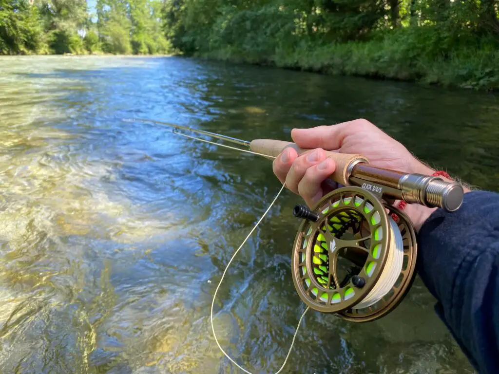4 weight fly rod at a river