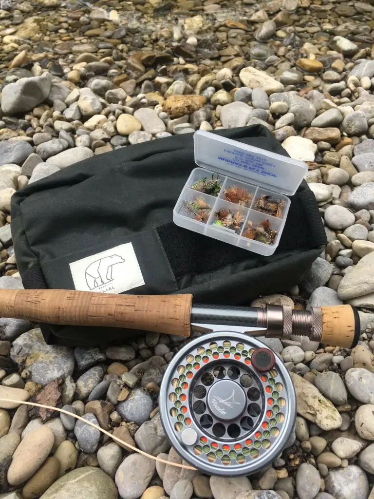 Fly Reel with Fly Box and Bag