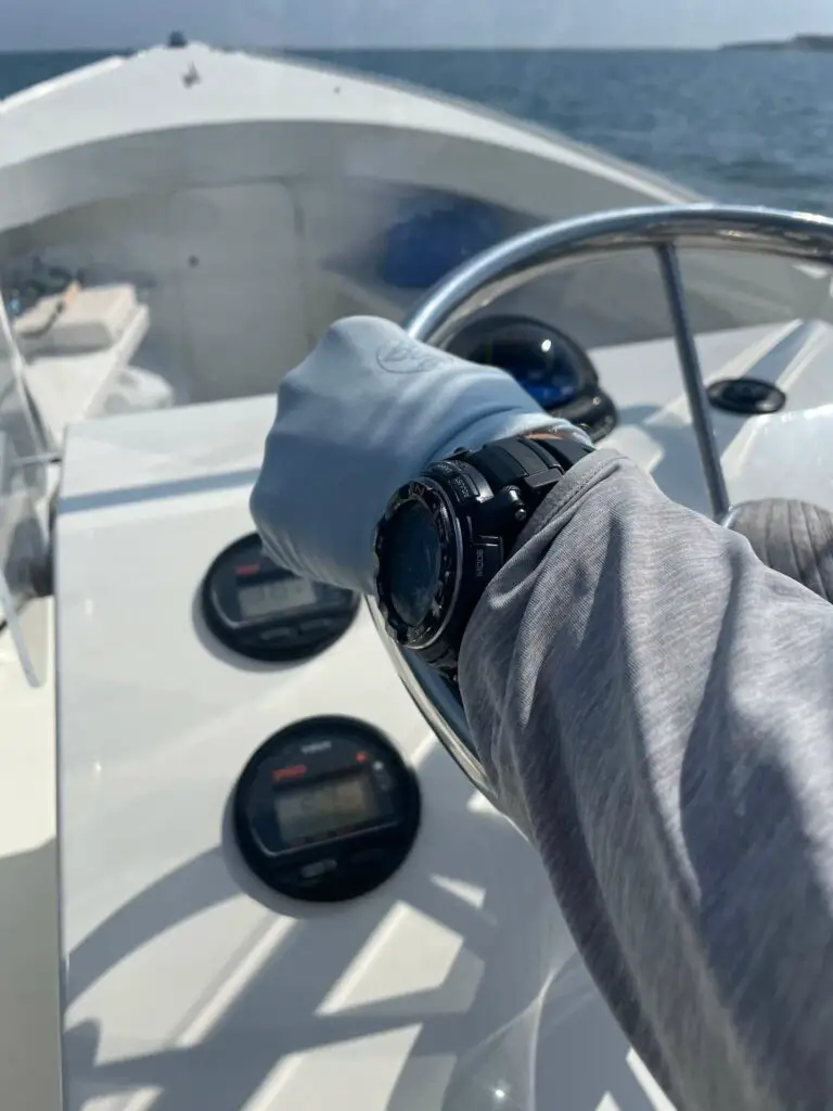 Fishing Gloves on a Boat