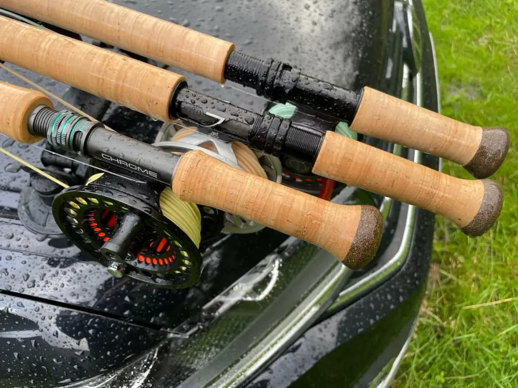 Salmon Fly Rods on Car Rack