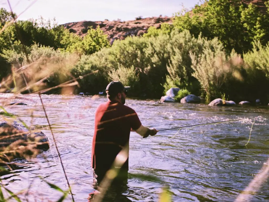 Summer fishing with wet wading shoes