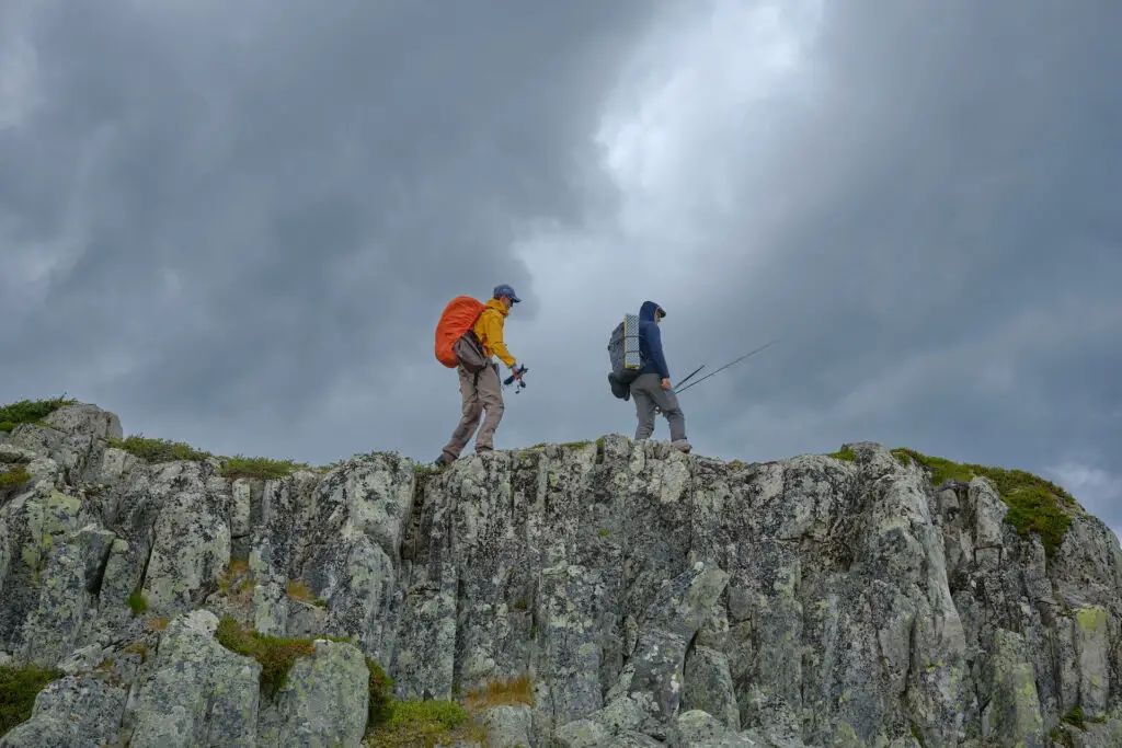 Fishermen on a rock