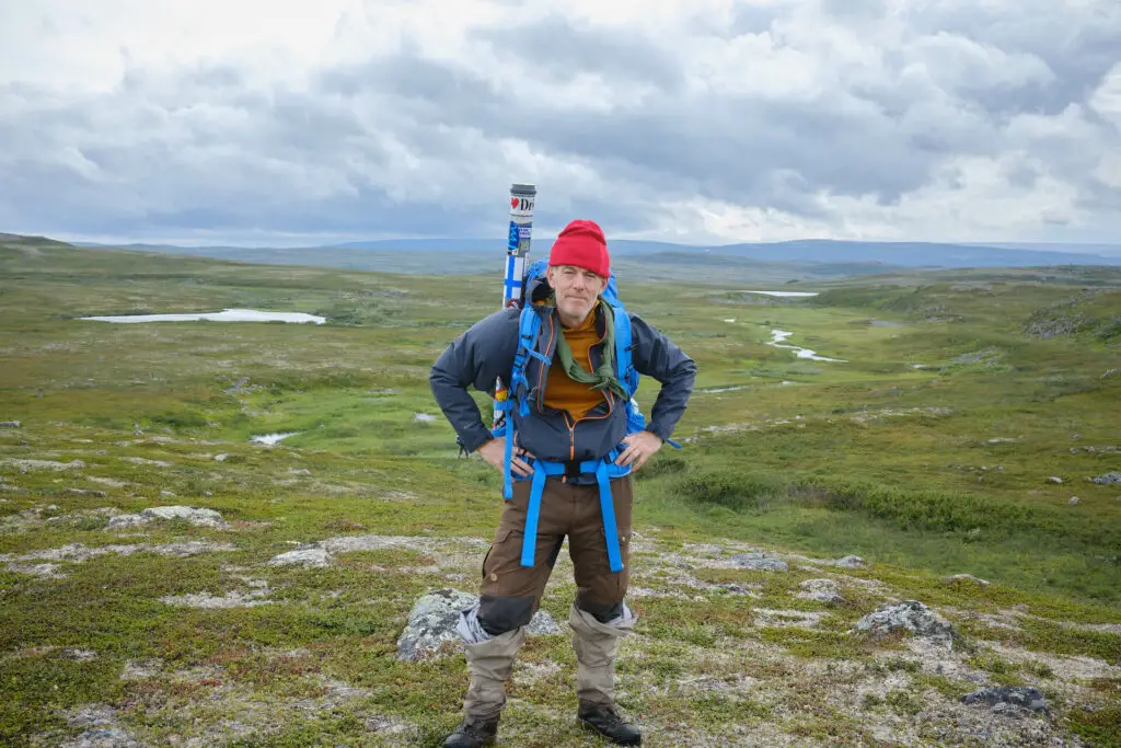 Fly fisherman in the tundra