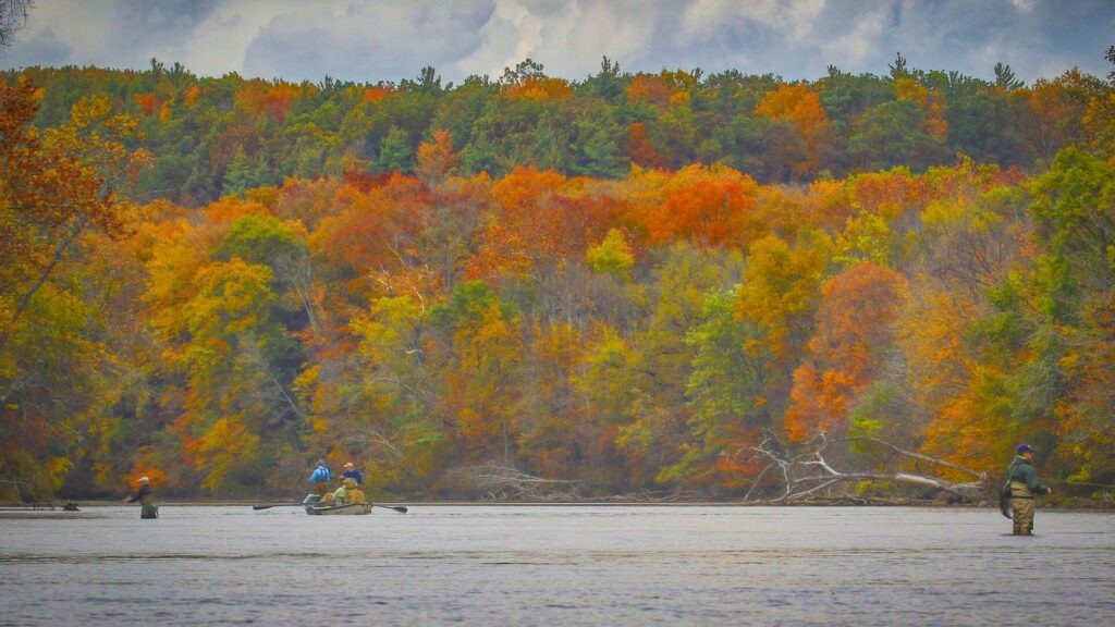Anglers on the Muskegon River during Fall