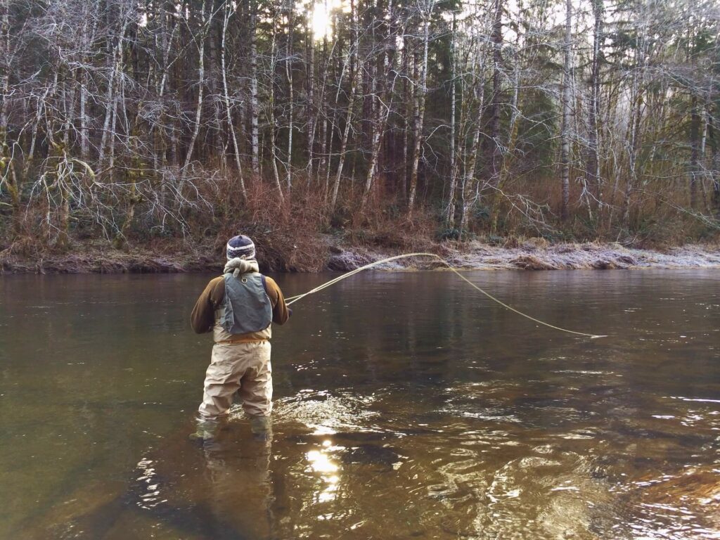 Fly Fishing a streamer across and down