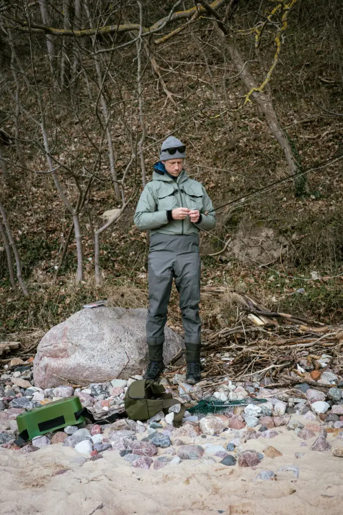 Rigging a fly rod and reel for coastal sea trout fishing