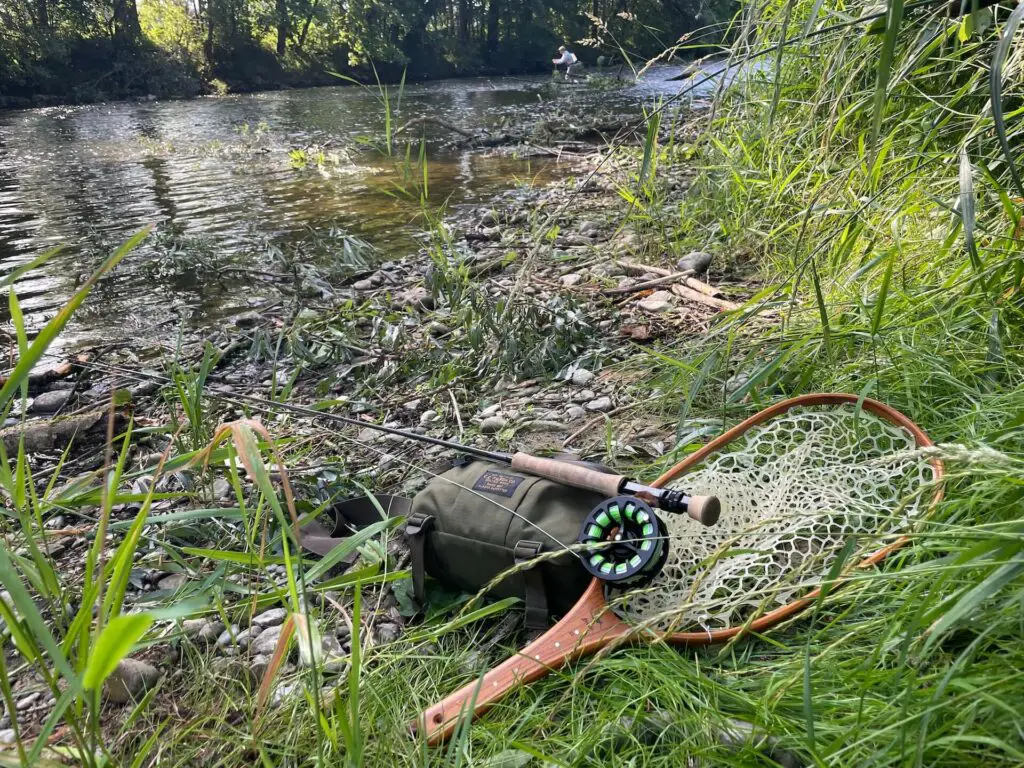 Brodin Tailwater Landing Net on river bank