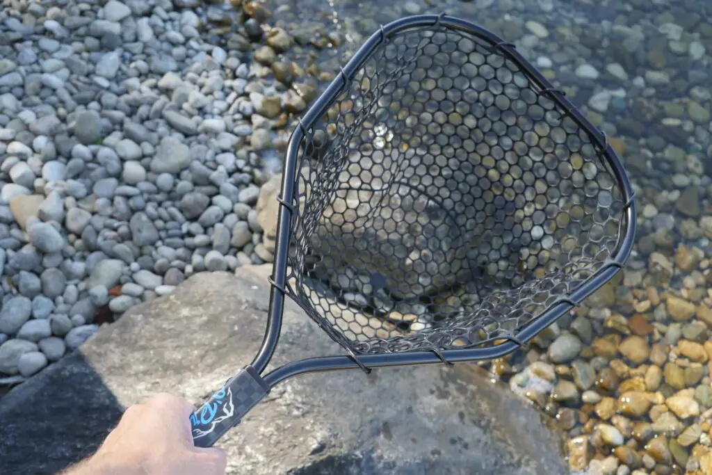 O'Pros Driftless Fly Fishing Net basket with rubber net which is one of the most popular landing net materials