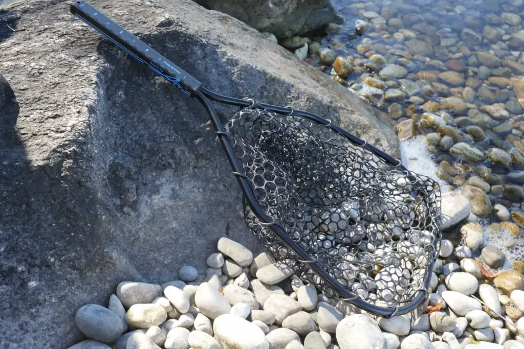 O'Pros Driftless Fly Fishing Net on stone