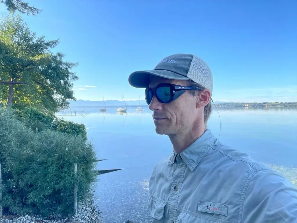 Fly fisherman wearing the Oakley Clifden Prizm Polarized with removable side shields