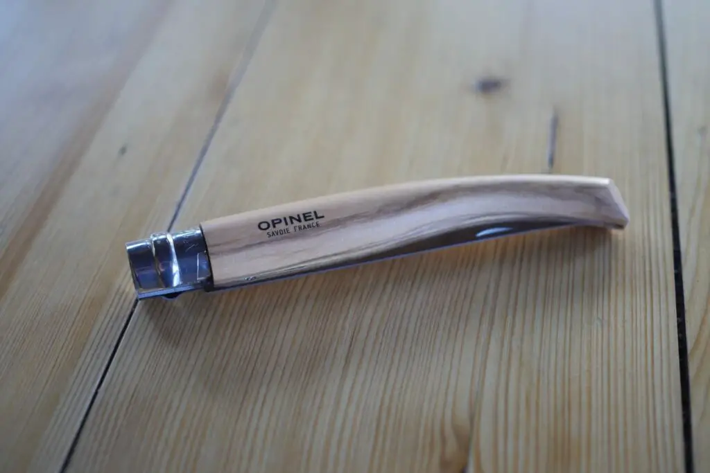 Opinel Slim Line No 12 Knife on a table