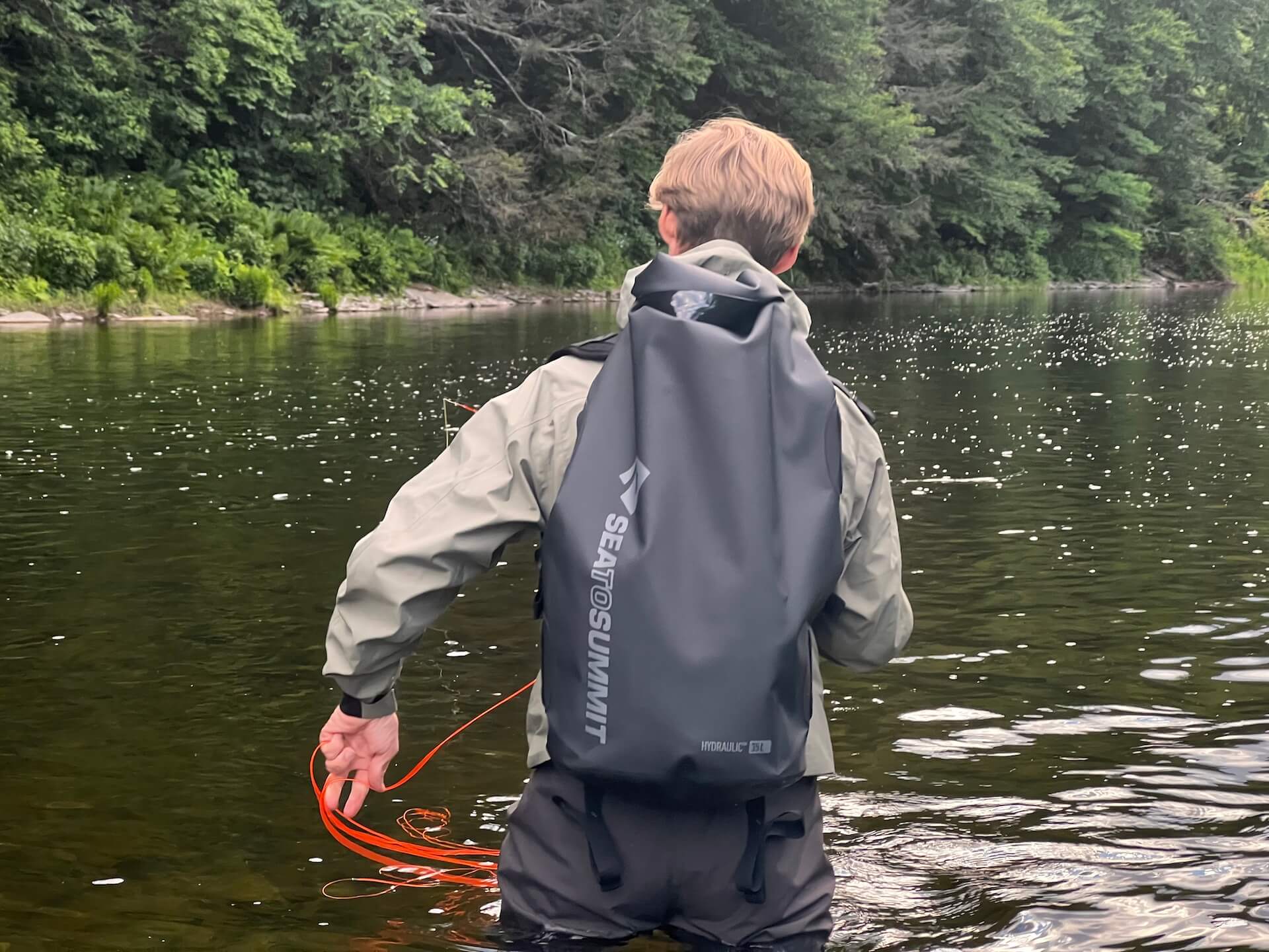 A rolltop backpack is a great option if you're unsure how to choose the right size for a fly fishing backpack