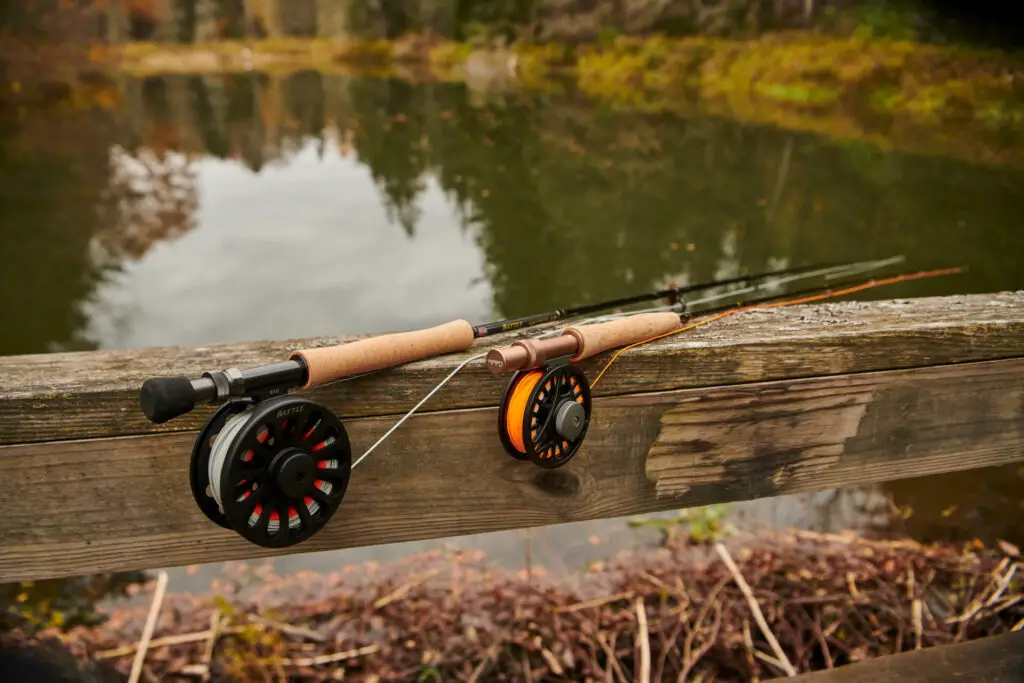 Choosing a Fly Rod: Fly Outfits on a wooden dock