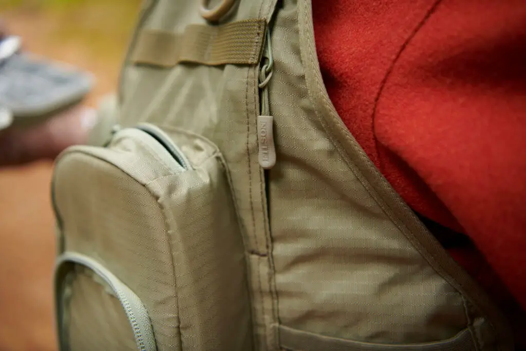 Filson Fly Fishing Vest Closeup