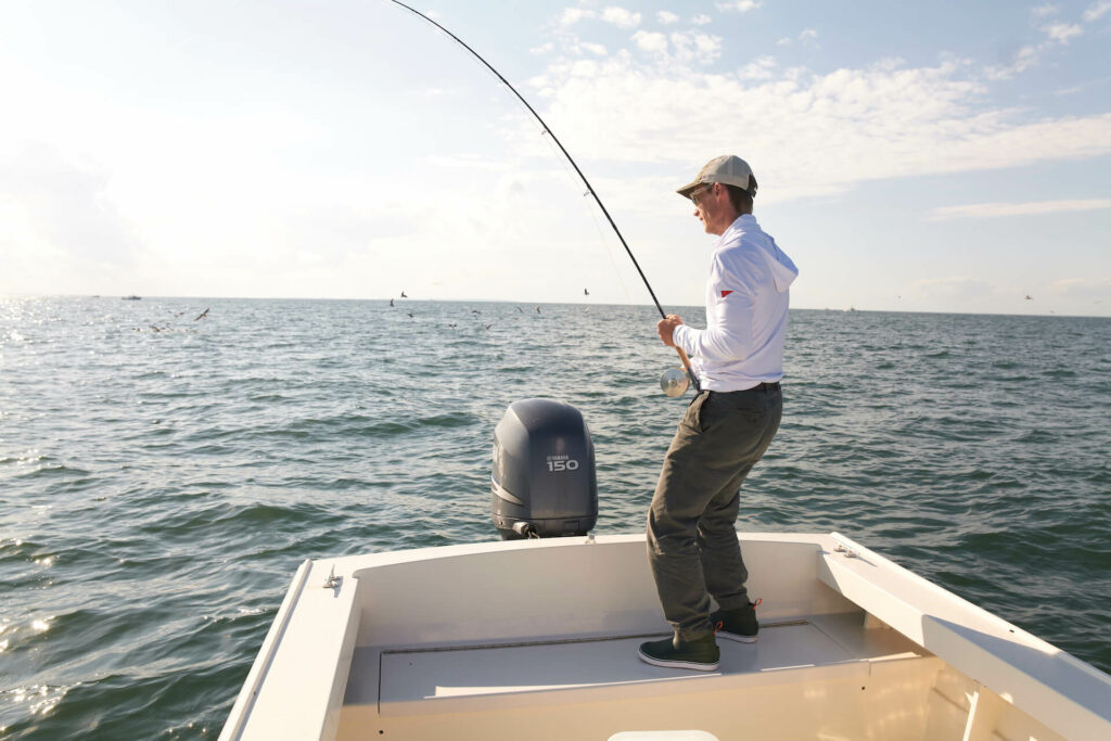 Florence X Fly Fishing Shirt and Grundens Boat Shoes