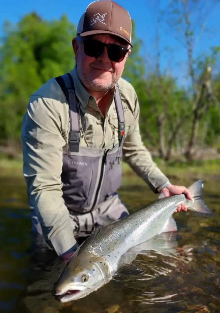 A beautiful wild Atlantic salmon at Grindal salmon lodge