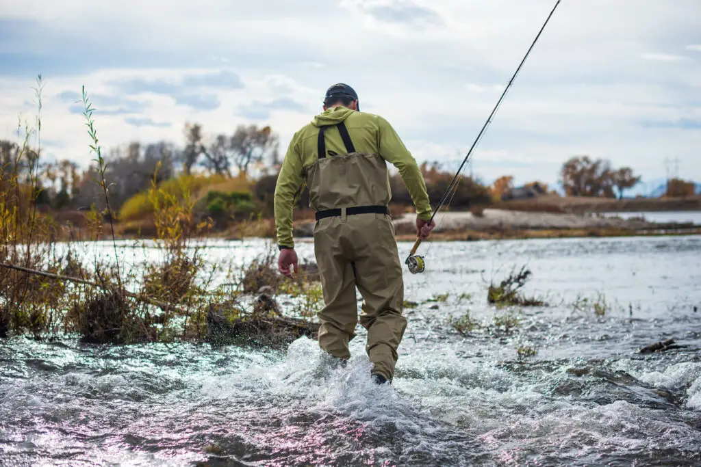 Redington Crosswater Waders in Action Wading in River