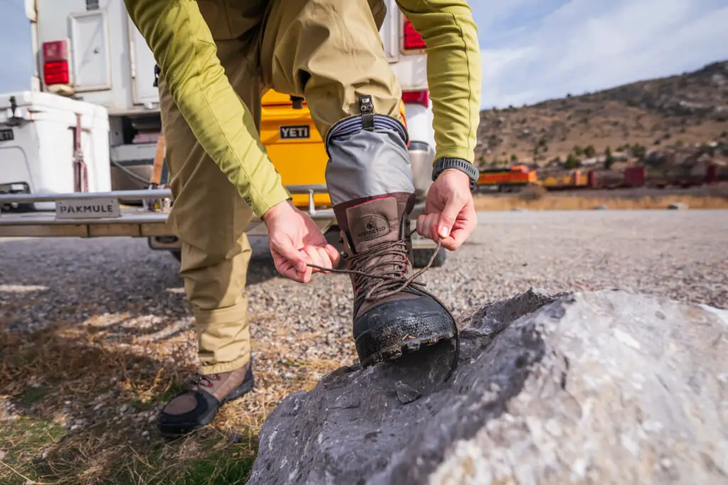 Redington Benchmark Wading Boots on Rock