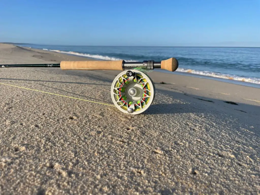 Abel Rove Fly Reel on sandy beach