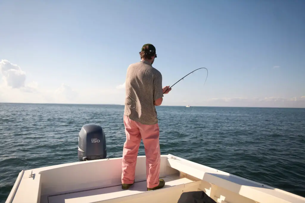 Fishing the Atlas Signature Series 9' 8wt for stripers in Montauk, NY.