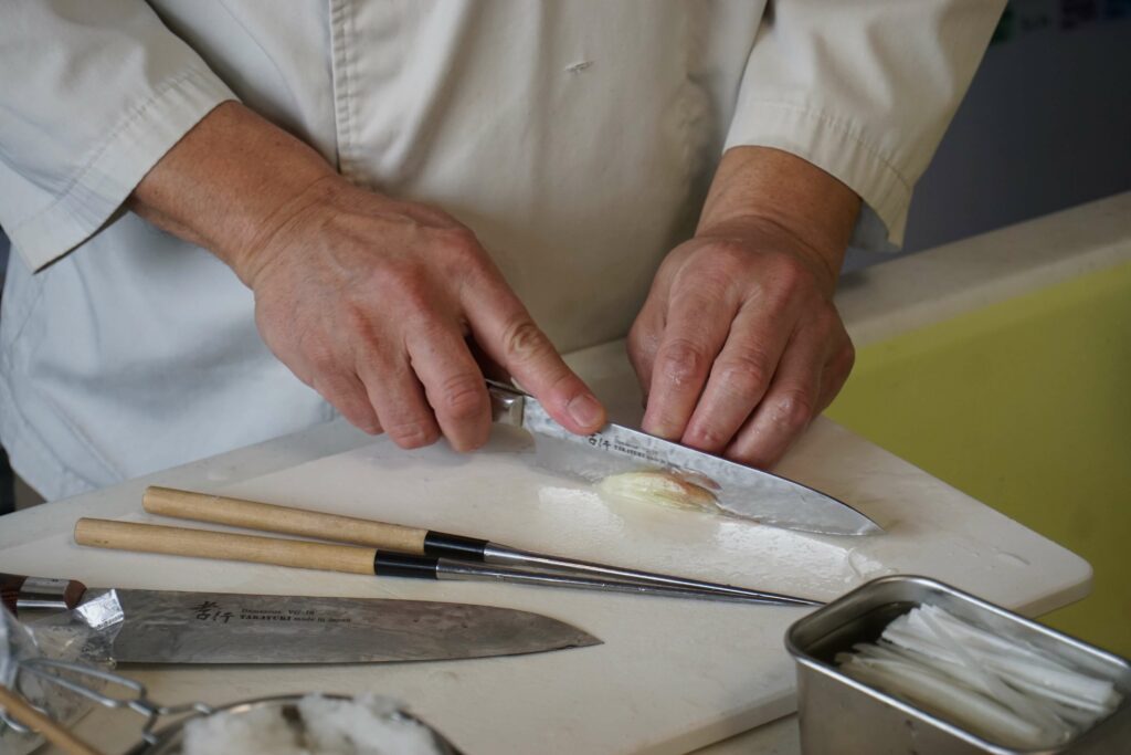 Cutting with a knife