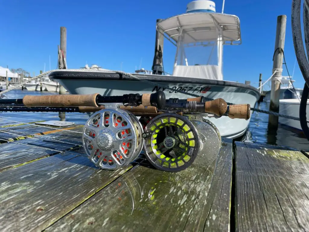 Hardy Ultradisc LA Fly Reel while fishing for stripers in Montauk