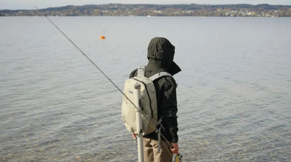 Wearing the Schoeffel Salar wading jacket for some lake fishing