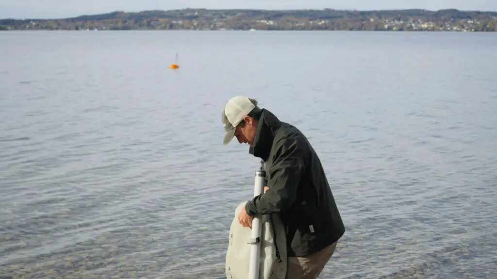 Fly fisherman wearing the Schoeffel Salar II Wading Jacket