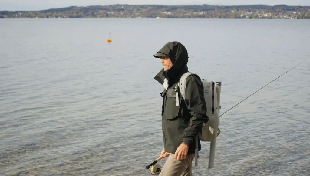 Fly fisherman wearing the Schoeffel Salar II Wading Jacket