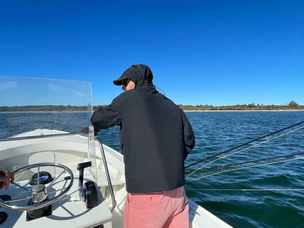 Simms Bulkley Wading Jacket Review: Testing the Jacket while fishing for stripers in Long Island, NY.