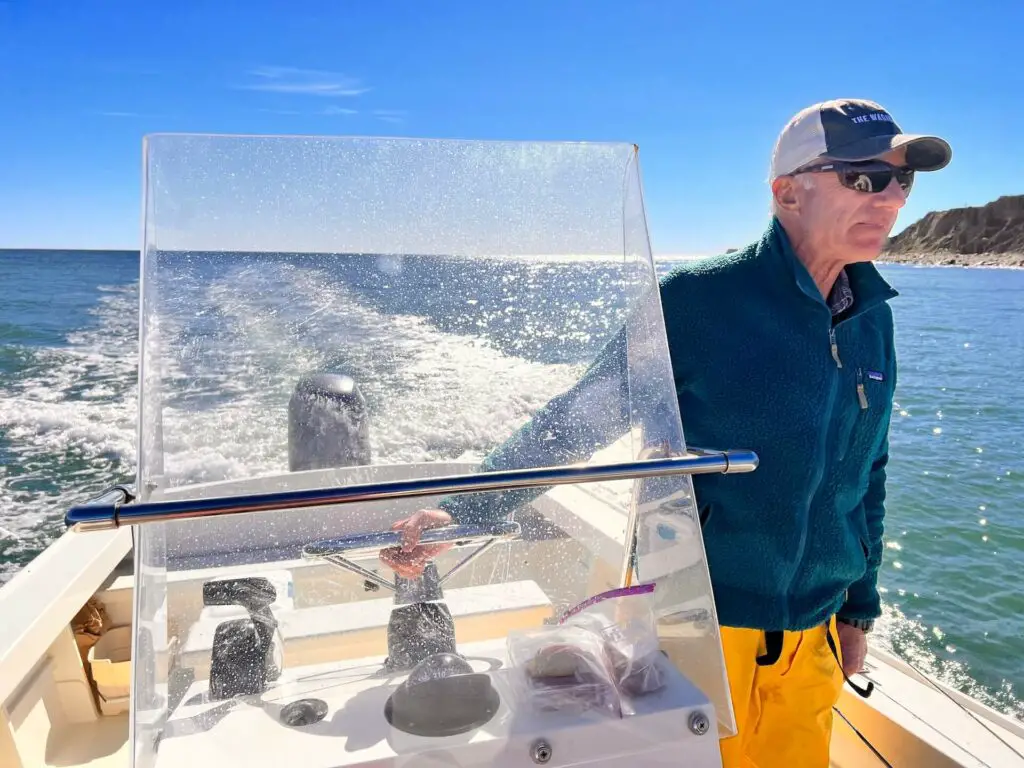 Fishing for stripers and albies with the Suncloud Milestone Fishing Sunglasses in Montauk, NY.
